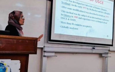 أعضاء هيئة تدريس بجامعة بنغازي يقدمون ورشة عمل تدريبية حول نظام التقييم الأوسكي (OSCE) بجامعة عمر المختار