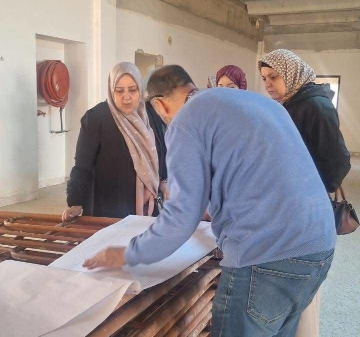 جولة ميدانية لمتابعة أعمال الصيانة والتطوير بالمكتبة المركزية الطبية