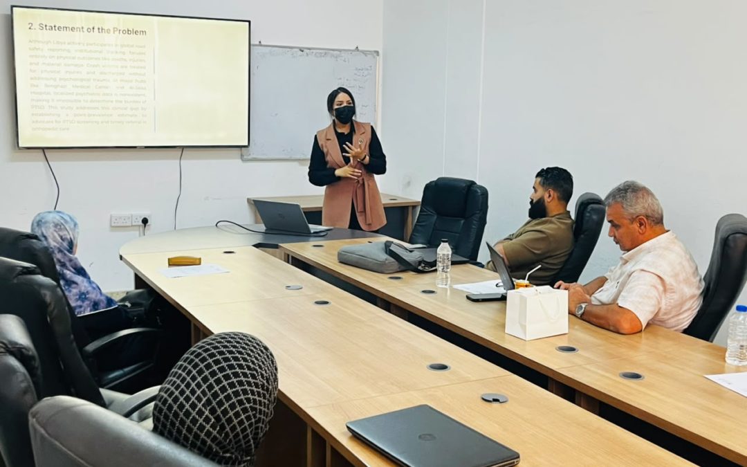 مناقشة مقترحات رسائل ماجستير بقسم طب الأسرة والمجتمع بكلية الطب البشري بجامعة بنغازي